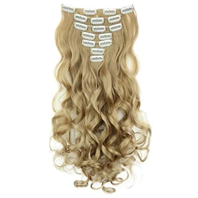 Abbildung von CAISHA XL 45cm CLIP IN EXTENSIONS Klara 7 Teile Set Haarverlängerung Voluminös Gelockt Sandblond CE11 1