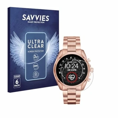 Abbildung von Savvies 6 Stück Schutzfolie für Michael Kors Access Bradshaw 2 Displayschutz Folie Ultra Transparent