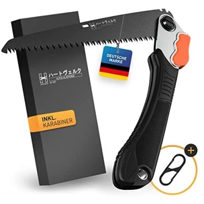 Abbildung von Hardtwerk® Klappsäge mit Safety Lock (210mm), Handsäge Astsäge für Holz Garten Outdoor klappbar