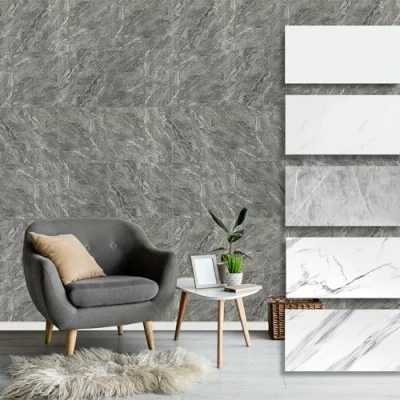 Abbildung von Hexim Wandpaneel, (Wandverkleidung Marmor Optik 0,9 m² Selbstklebende Wandpaneele aus Kunststoff Wohnzimmer Küche Schlafzimmer Badezimmer (XBM09 60x30cm / 5 STK)