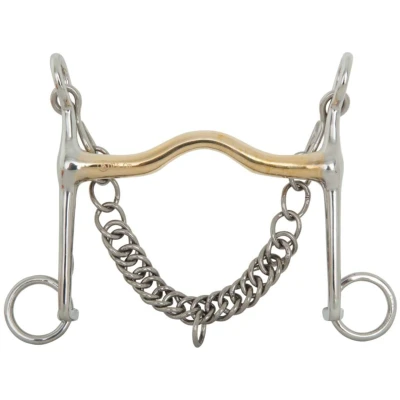 Abbildung von BR Dressur Bordstein Bit Weicher Kontakt 14 mm schere 140 13,5 Silber / gold Gelb