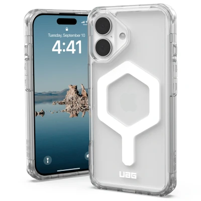 Abbildung von Apple iPhone 16 Hülle MagSafe Kunststoff UAG Hard Case/Backcover Handyhülle Transparent Shockproof/Stoßfest