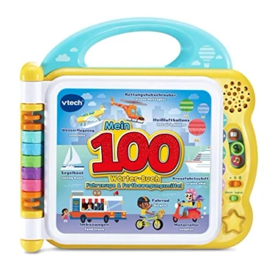 Abbildung von Vtech® Bilderbuch VtechBaby, Mein 100 Wörter Buch: Fahrzeuge &amp; Fortbewegungsmittel, mit Sound