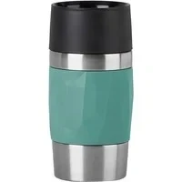 Abbildung von Emsa N21603 Travel Mug Compact Thermo /Isolierbecher aus Edelstahl 0,3 Liter 3h heiß 6h kalt BPA Frei 100% dicht auslaufsicher spülmaschinengeeignet 360 Trinköffnung Grün