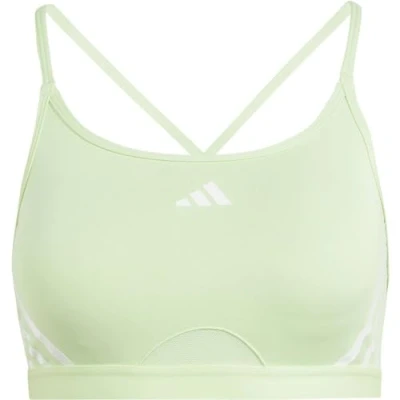 Abbildung von adidas Women&#039;s Aeroreact Training Light Support 3 Stripes Bra Sport BH, semi Blue Burst/White, S C D