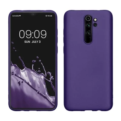 Abbildung von kwmobile Case kompatibel mit Xiaomi Redmi Note 8 Pro Hülle Schutzhülle aus Silikon metallisch schimmernd Handyhülle Metallic Blauviolett