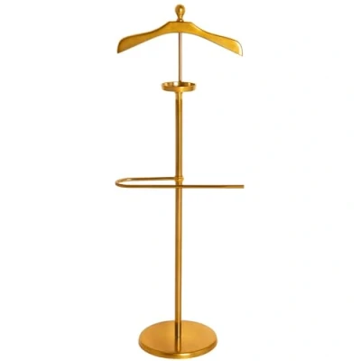 Abbildung von Riess Ambiente Eleganter Herrendiener Valet 128cm Gold Aluminium Kleiderhaken Garderobenständer Garderobe Kleiderablage Kleiderzimmer Flur