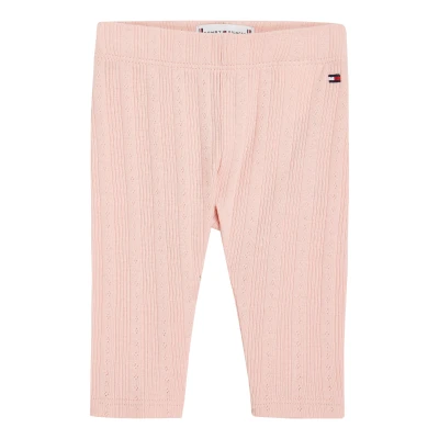 Abbildung von Tommy Hilfiger Leggings FLOWER POINTELLE LEGGING Baby bis 2 Jahre mit Logostickerei