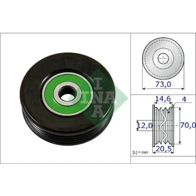 Abbildung von INA 531 0852 10 Spannrolle MITSUBISHI: PAJERO 2, 3, TOYOTA: Avensis I Kombi, MR2 II Coupe, Corolla VIII Liftback, LEXUS: IS Limousine