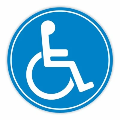 Abbildung von easydruck24de Aufkleber Rollstuhlfahrer, Gehbehinderung, innen I iSecur® Ø 15cm innenklebend kfz_395
