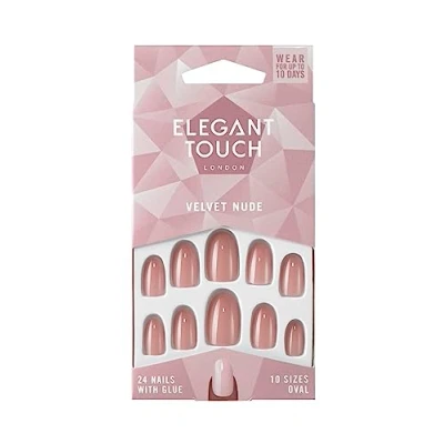 Abbildung von Elegant Touch Colour 24 Nails With Glue Oval Velvet Nude