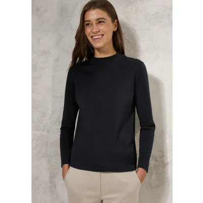 Abbildung von Cecil Stehkragen Langarmshirt, Damen, Größe: XXL, Schwarz