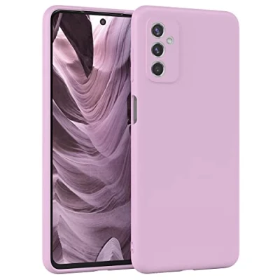 Abbildung von EAZY Case Silikonhülle für Samsung Galaxy M52 5G Hülle Silikon Violett weich stoßfeste Handyhülle Schutzhülle mit Kameraschutz Dünn Premium Schutz Cover TPU Phone Bumper in Flieder