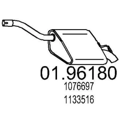 Abbildung von MTS 01.96180 Endschalldämpfer 650 FORD: Focus Mk1 Schrägheck