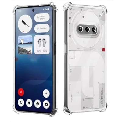 Abbildung von GIOPUEY Clear Hülle Kompatibel mit Nothing Phone 3a, Ultra Dünn TPU Case, Luftpolsterschutz, [Nicht Leicht zu Vergilben] Stoßfest Transparent