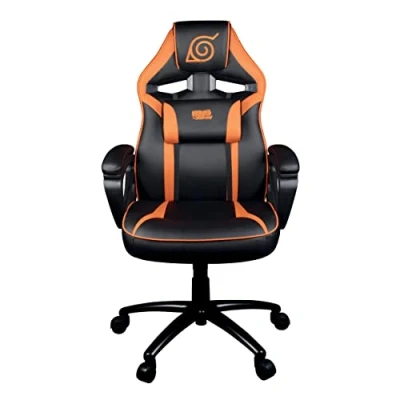 Abbildung von Konix Naruto Shippuden Gaming Bürostuhl 15 Sitzneigung Polyurethanleder Konoha Muster Schwarz und Orange