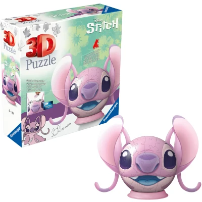 Abbildung von Ravensburger 3D Puzzle 11639 Ball Stitch Angel Puzzleball mit ansteckbaren Ohren für kleine und große Disney Fans ab 6 Jahren
