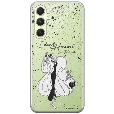 Abbildung von ERT GROUP Handyhülle für Samsung A54 5G Original und offiziell Lizenziertes Disney Muster Cruella &amp; Puppy 001 optimal an die Form des Handy angepasst, teilweise transparent