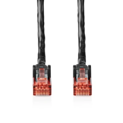Abbildung von Nedis CAT6 Netzwerkkabel RJ45 Stecker U/UTP 30.0 m Aussenbereich Rund PE Schwarz Label