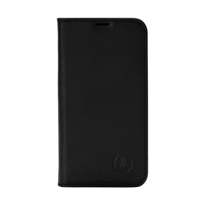 Abbildung von JT Berlin Bookcase Tegel Echtleder Hülle kompatibel mit Apple iPhone 16 (Premium Flip Case, Standfunktion, EC Kartenfächer, Magnetverschluss) schwarz