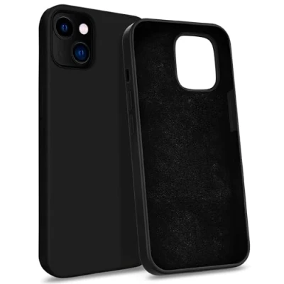 Abbildung von MyGadget Hülle kompatibel mit iPhone 14 Gummierte Handyhülle [ 3 Layer Struktur ] Schutzhülle Soft Inlay &amp; Hardcase Cover außen Schwarz