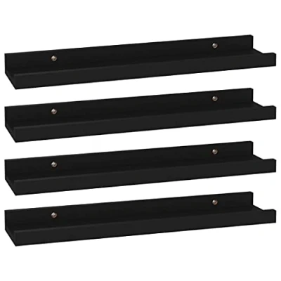 Abbildung von vidaXL Regal Wandregale 4 Stk. Schwarz 40x9x3 cm, tlg.