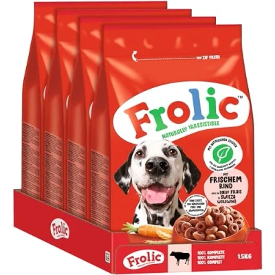 Abbildung von Frolic Hunde Trockenfutter mit frischem Rind 4x1,5kg