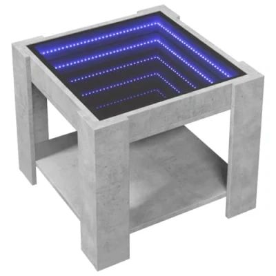 Abbildung von vidaXL Couchtisch LED Betongrau 53x53x45 cm Holzwerkstoff (1 St)