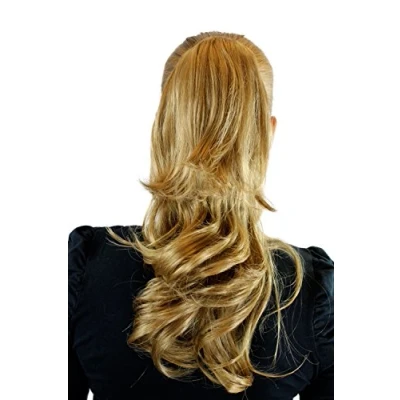 Abbildung von Haarteil Zopf Blond, Dunkelblond ca. 45cm gewellt Butterfly Clip JL 0067 18 25