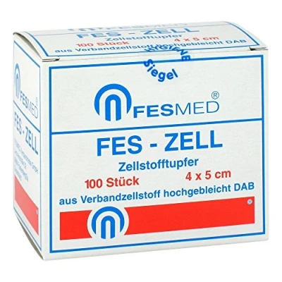Abbildung von Zellstofftupfer FES ZELL 4x5 cm hochgebl 100 St