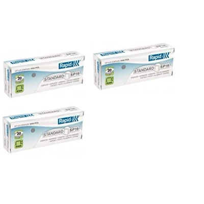 Abbildung von Rapid 24873900 Heftklammern SP19/6 mm, verzinkt, 3 x 5000 Stück