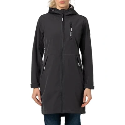 Abbildung von Sublevel Funktionaler MIT Reissverschlusstaschen Regenjacke / wasserabweisende Jacke, Damen, Größe: Medium, Dunkelgrau