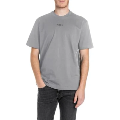 Abbildung von Replay Tshirt basic, Herren, Größe: Large, Lead grey