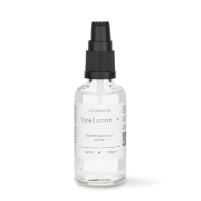 Abbildung von Urea hyaluron Serum mit Glycerin für die Pflege trockener Haut Feuchtigkeitsspendend ohne synthetische Inhaltsstoffe vegan 50 ml Glasflasche plus von reineoele