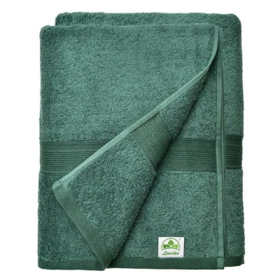 Abbildung von leevitex® Saunatuch Frottee XXL, (2 St), 80 x 200 cm, extra groß &amp; saugfähig, Dunkelgrün/Tannengrün
