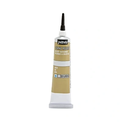 Abbildung von Pebeo Vitrail Buntglas Effekt Cerne Relief Tube mit Tülle, 37 ml, Gold