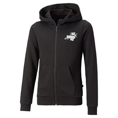 Abbildung von PUMA Mädchen ESS+ Street Art Full Zip Hoodie Tr G Sweat, Schwarz, 116