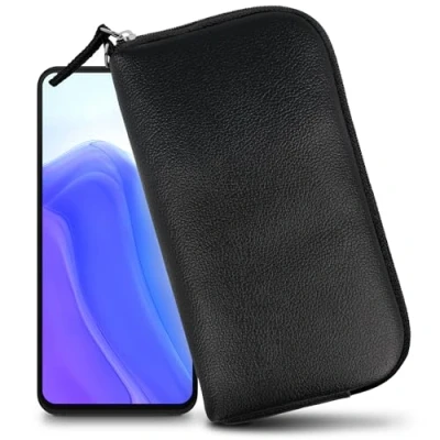 Abbildung von XiRRiX Handytasche für Smartphone 4XL 6,7&quot; Größe Modell 2.1 universal Handyhülle mit Handschlaufe Handy Hülle Reißverschluss Tasche schwarz