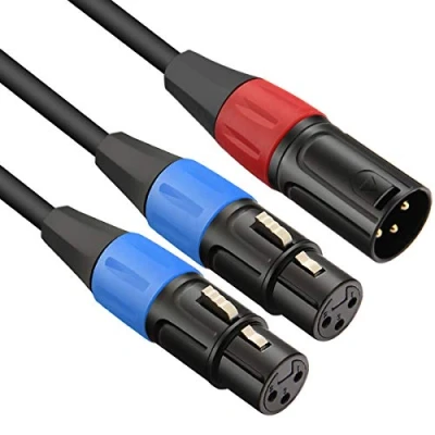 Abbildung von JOMLEY XLR Splitter kabel, 1 Männchen auf 2 Weibchen Mikrofon Y Kabel Symmetrisches Audio Adapter 0,5 m