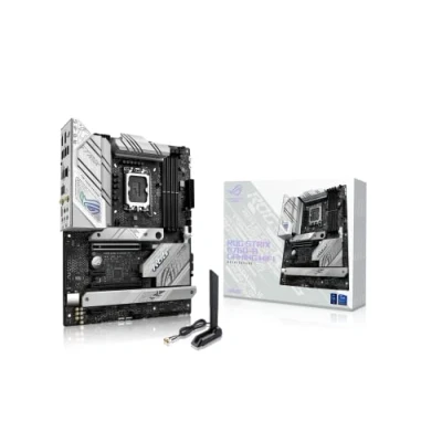Abbildung von ASUS ROG Strix B760 A Gaming WiFi Intel® (13. und 12. Generation) LGA 1700 White ATX Motherboard, 12 + 1 Leistungsstufen, DDR5, PCIe 5.0, 6E, USB 3.2 Gen 2 Typ C Aura Sync RGB