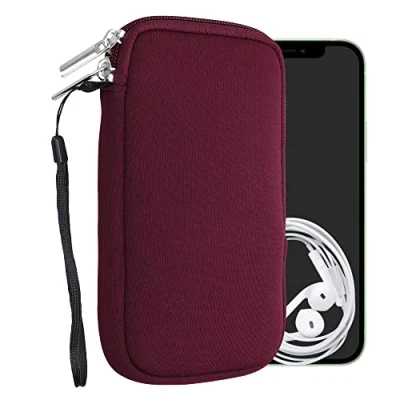 Abbildung von kwmobile Handytasche für Smartphones L 6,5&quot; Neopren Handy Hülle Bordeaux Tasche 16,5 x 8,9 cm Innenmaße