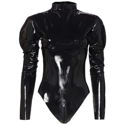 Abbildung von Langarm Body mit Reißverschluss aus Latex