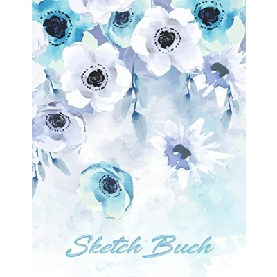 Abbildung von Sketch Buch: Blumen Muster Aquarell Wasserfarben Effekt Cover Zeichenbuch Skizzenbuch Journal &amp; Notizbuch 150 seiten A4 zum Zeichnen, Malen, Skizzieren und Kritzeln