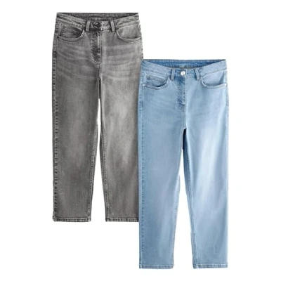 Abbildung von THE SET 2 PACK Regular FIT Jeans Straight Leg, Damen, Größe: 46, Grey light blue