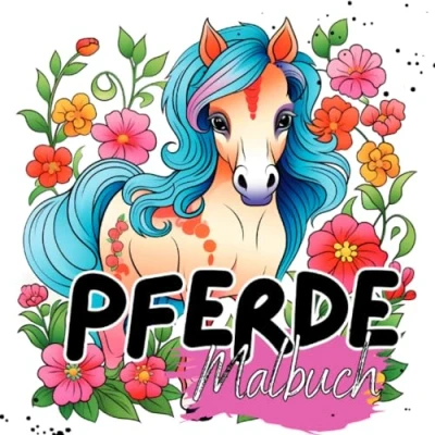 Abbildung von Malbuch Pferde: Pferde mit wunderschönen Vorlagen im Cartoon Stil. Pferdemalbuch. Malbuch. (Malbuch Tiere)