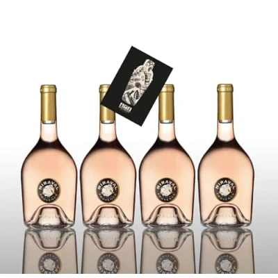 Abbildung von Angelina Jolie + Brad Pitt Miraval Cotes de Provence Rose Wein 4x 0,75L (13% Vol) 4er Set [Enthält Sulfite]
