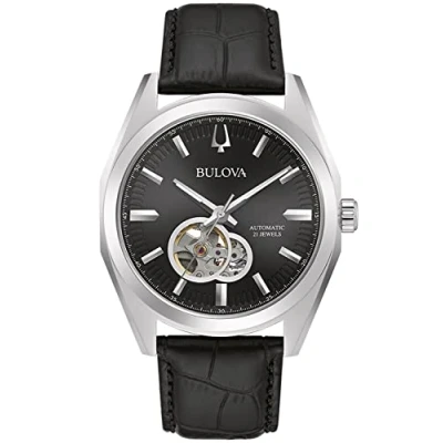 Abbildung von Bulova Herren Analog Automatik Uhr mit Leder Armband 96A273