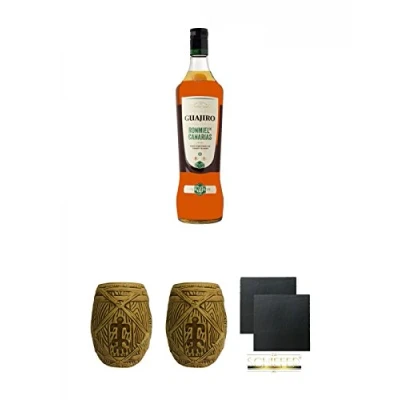 Abbildung von RON MIEL GUAJIRO 30% 0,7 Liter + Plantation MUG ohne Eichstrich 1 Stück Schiefer Glasuntersetzer eckig ca. 9,5 cm Ø 2