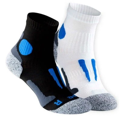 Abbildung von STARK SOUL 2 Paar Laufsocken, Funktionssocken, Sportsocken für Damen &amp; Herren, 39 42, schw/blau+weiß/blau