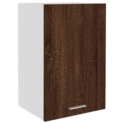 Abbildung von vidaXL Hängeschrank, Küchenschrank mit viel Stauraum, Wandmontage Einbauküche Schrank, Oberschrank Küche, Modern, Braun Eichen Optik Holzwerkstoff